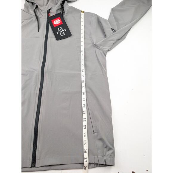 686 Men's Medium UNIX Full Zip Shell Jacket - Light Gray - Picture 8 of 10